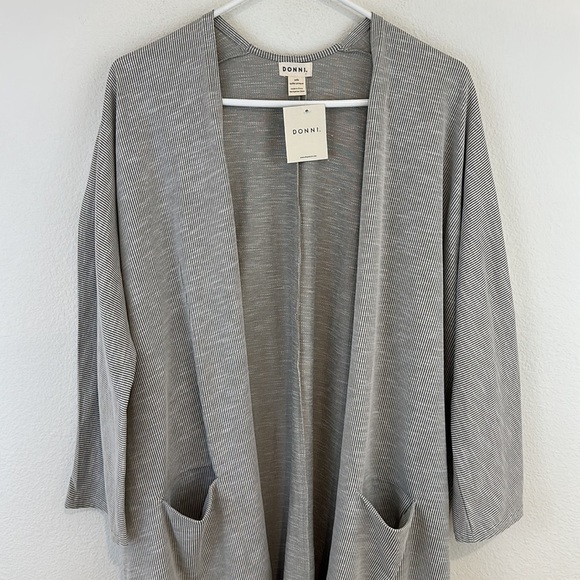 NWT DONNI Ribbed Sandwash Cardigan - Picture 4 of 12